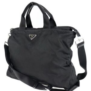 PRADA Black nylon Tessuto crossbody messenger bag - Fits laptop Retailed $1695